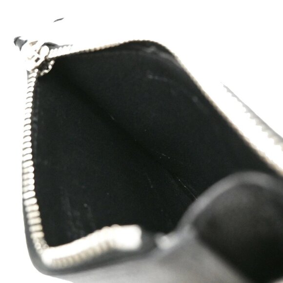 SAINT LAURENT Logo Compact Card Coin Case Wallet Leather Black Italy 60EF917 - Picture 12 of 13